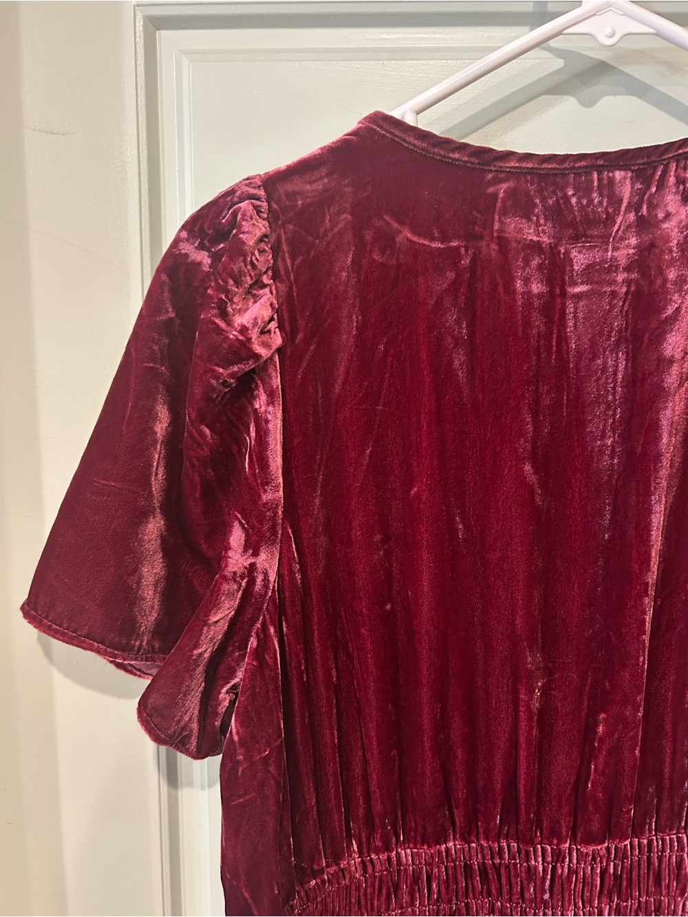 Anthropologie Burgundy Velvet Tiered Maxi Dress - Picture 5 of 5